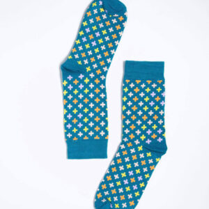 Turquoise Crossed Socks