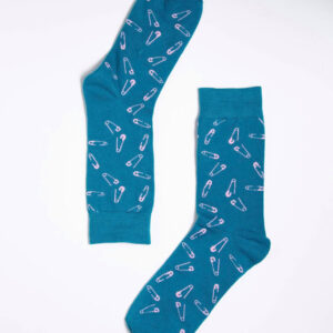 Aqua Paperclip Socks
