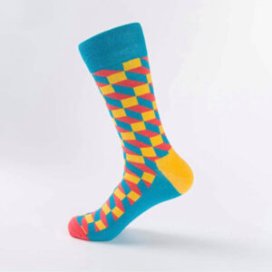Blue/Yellow 3D Cube Socks