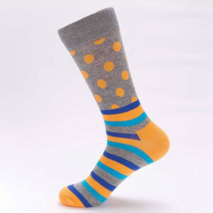Grey/Blue/Yellow Spots & Stripes Socks