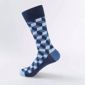 Blue 3D Cube Socks