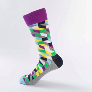 Multi-Colour Alternative 3D Cube Socks