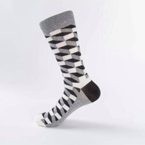 Black/Grey/White 3D Cube Socks